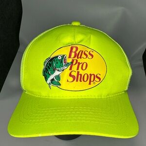 Vintage 1990s Bass Pro Shops Bright Neon SnapBack Hat
